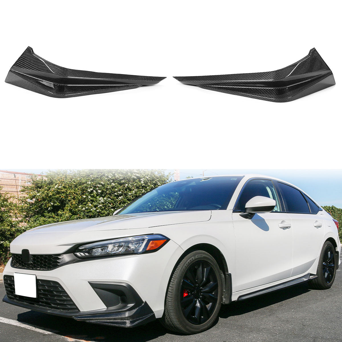2022-2024 Honda Civic 11th HPD Style 2PC Front Splitters Painted PP