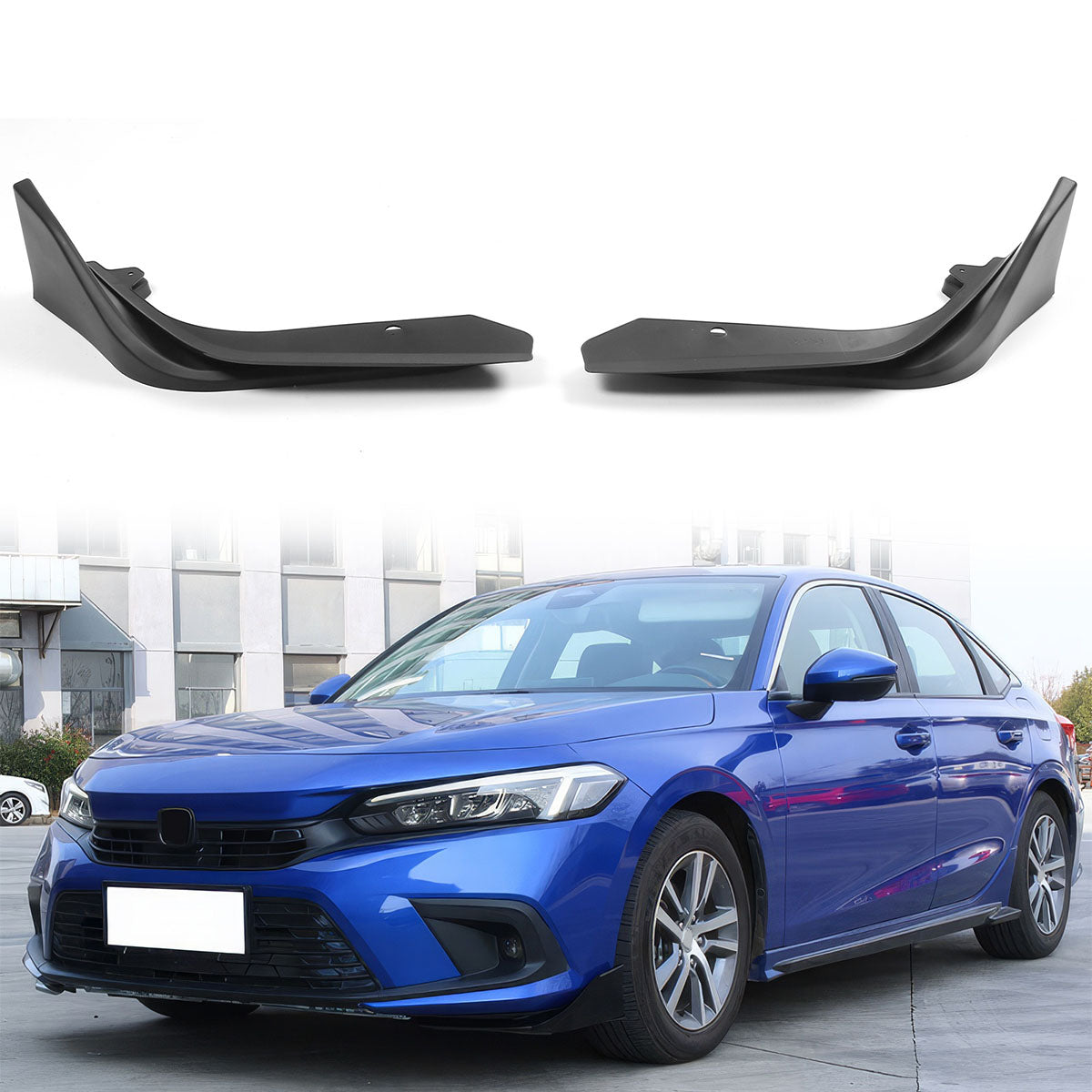 2022-2023 Honda Civic 4DR MD Style Front Bumper Lip Splitter 2PCS PP