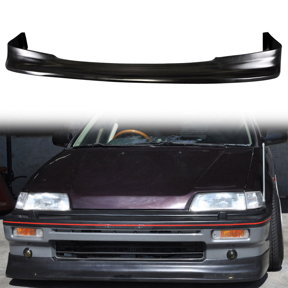 1988-1991 Honda Civic Zenki Z Style Front Lip Splitter Spoiler PU