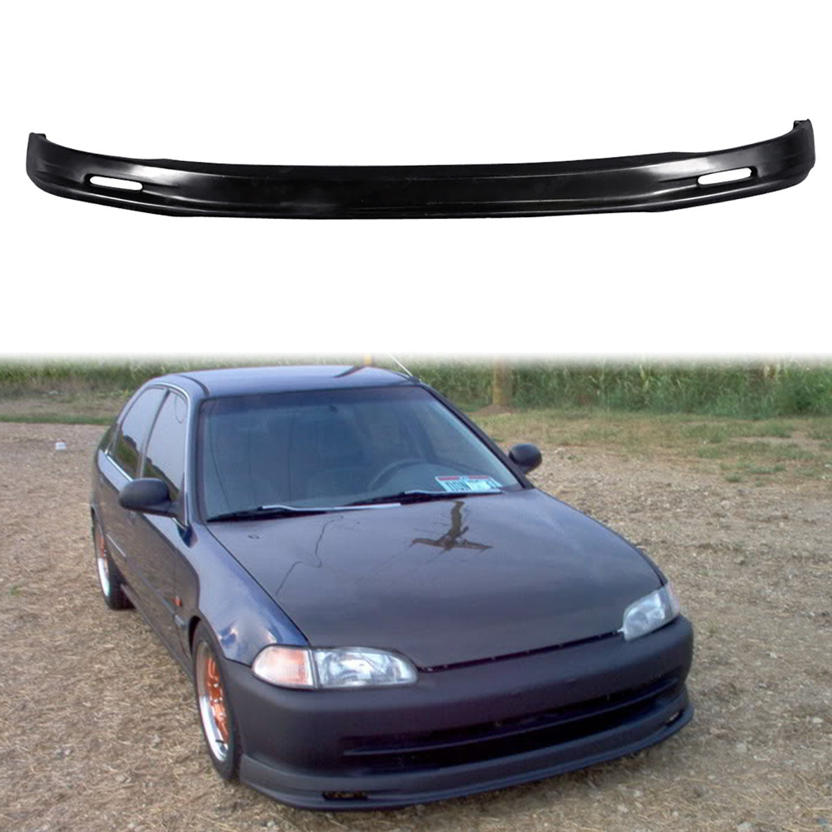 1992-1995 Honda Civic 4-Door Front Bumper Lip Spoiler PU