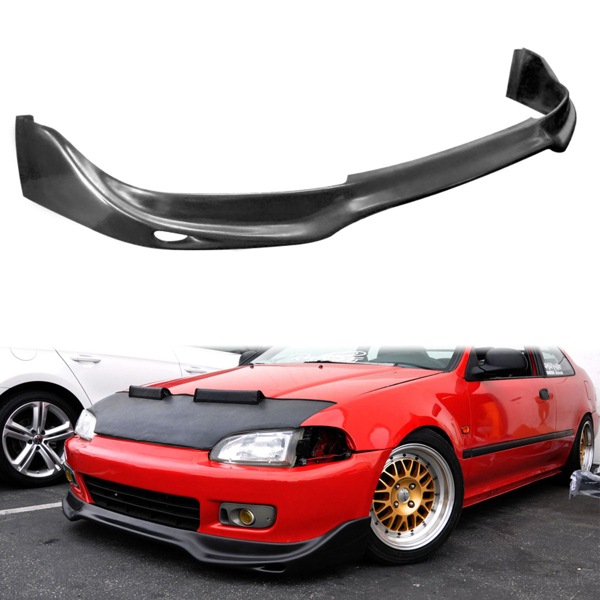 1992-1995 Honda Civic JDM JUN Style Unpainted Front Bumper Lip PU