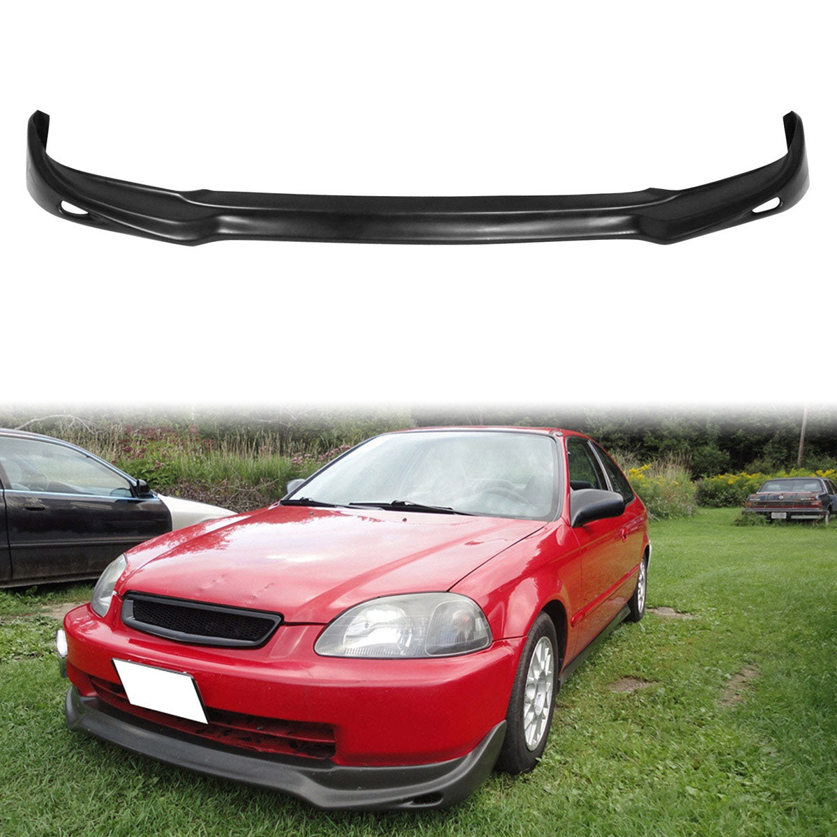 1996-1998 Honda Civic Jun Style Unpainted Front Bumper Lip Spoiler PU