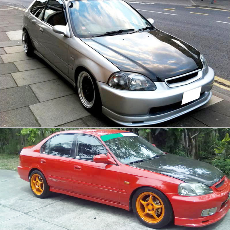1996-1998 Honda Civic Front Lip Spoiler Mugen Style Unpainted Black PP
