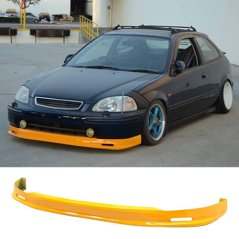 1996-1998 Honda Civic Mugen Style Painted Orange Front Bumper Lip PU