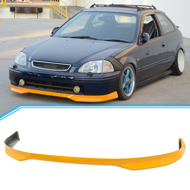1996-1998 Honda Civic EK 2Dr Type R Painted Orange Front Bumper Lip PU