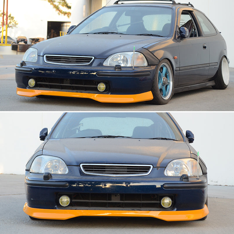 1996-1998 Honda Civic EK 2Dr Type R Painted Orange Front Bumper Lip PU