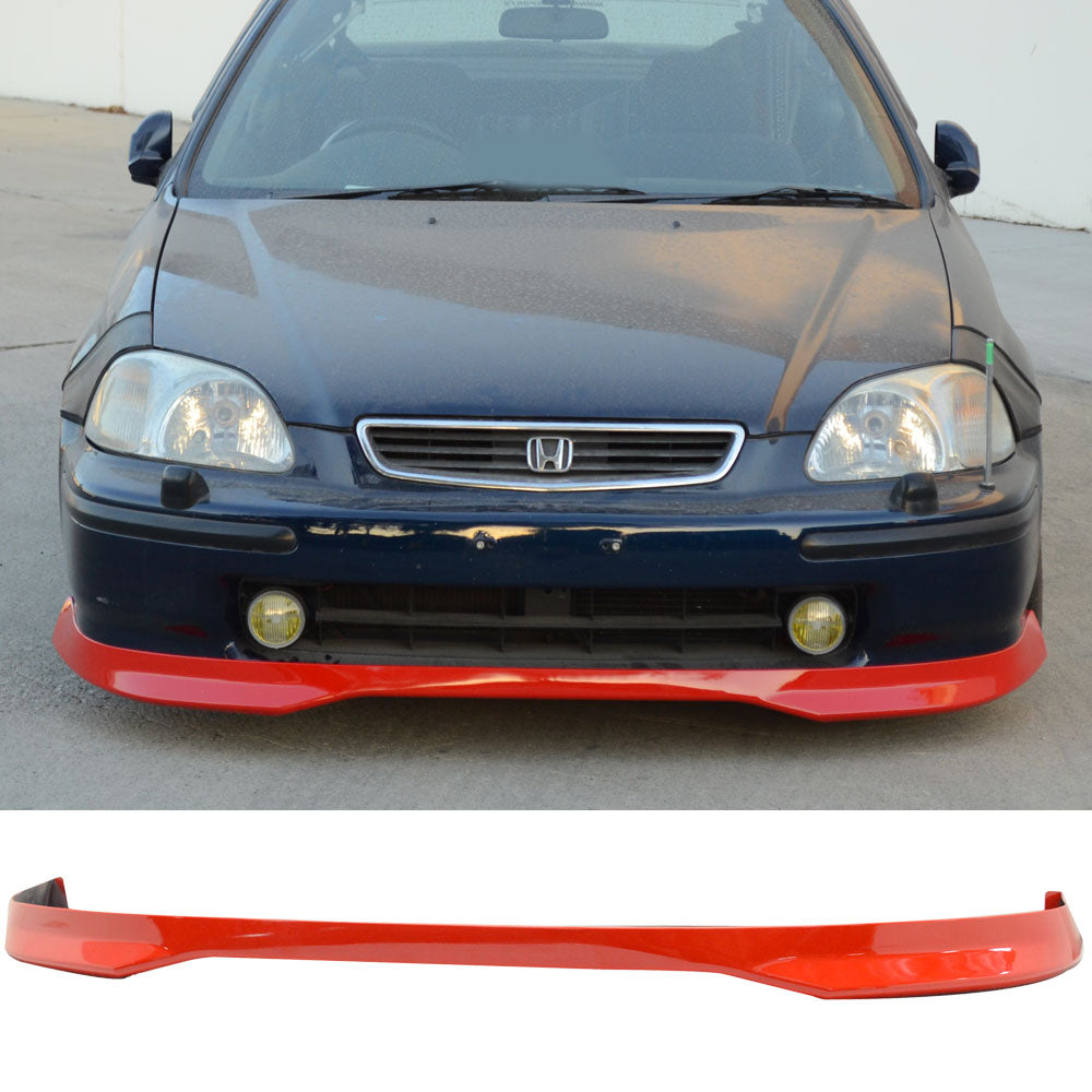 1996-1998 Honda Civic EK T-R Type R Painted Red Front Lip Splitter PU
