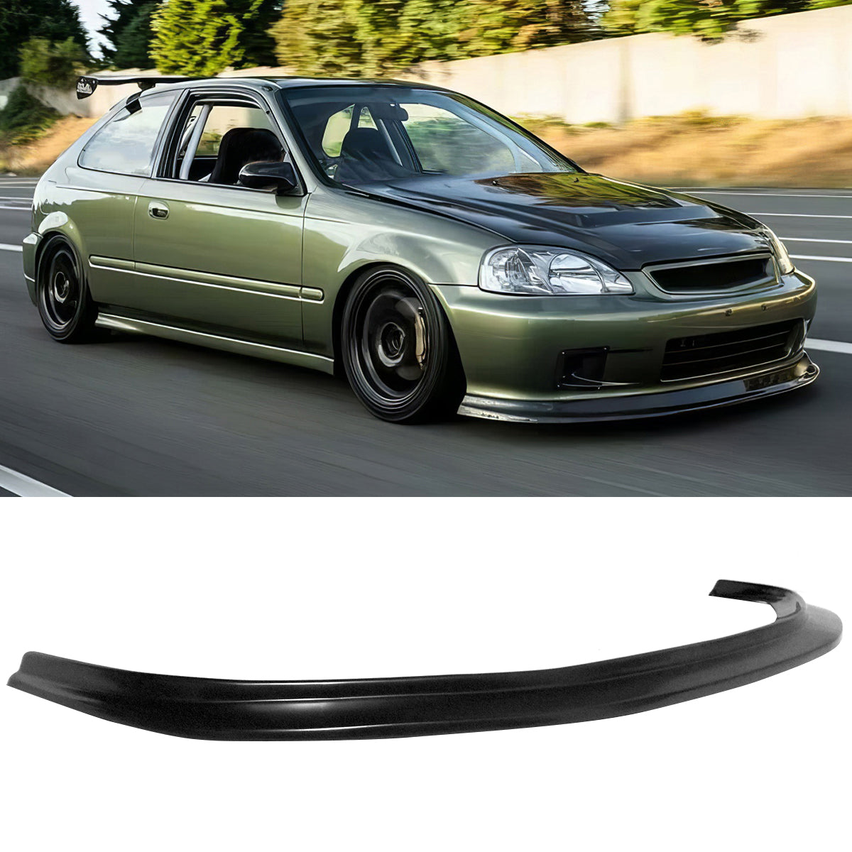 1999-2000 Honda Civic DP Style Front Bumper Lip Chin Spoiler PU