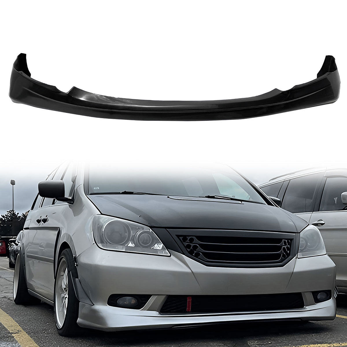 2005-2007 Honda Odyssey Unpainted Black Front Bumper Lip Spoiler PU