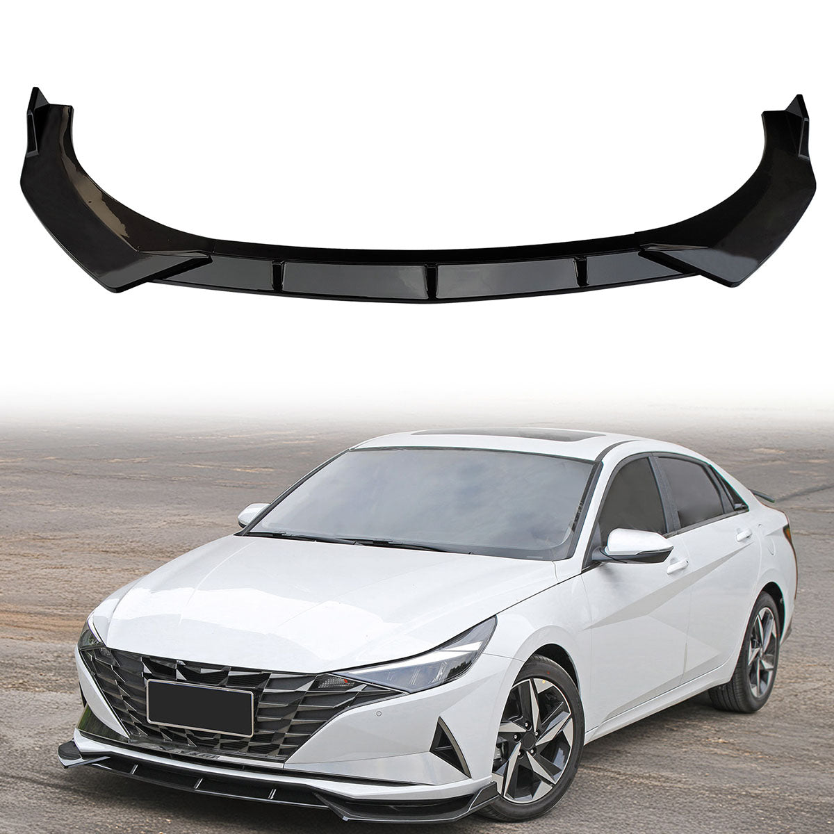 2021-2023 Hyundai Elantra 4DR Sedan Front Bumper Lip Spoiler PP 3PC