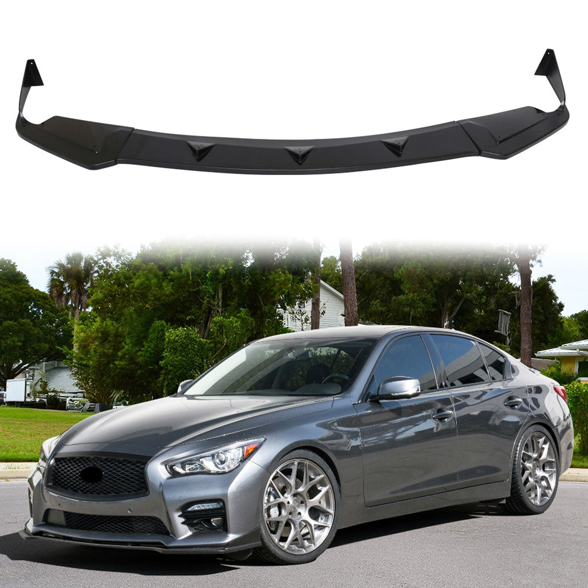 2014-2017 Infiniti Q50 Q50S Sport Model Painted Front Bumper Lip ABS