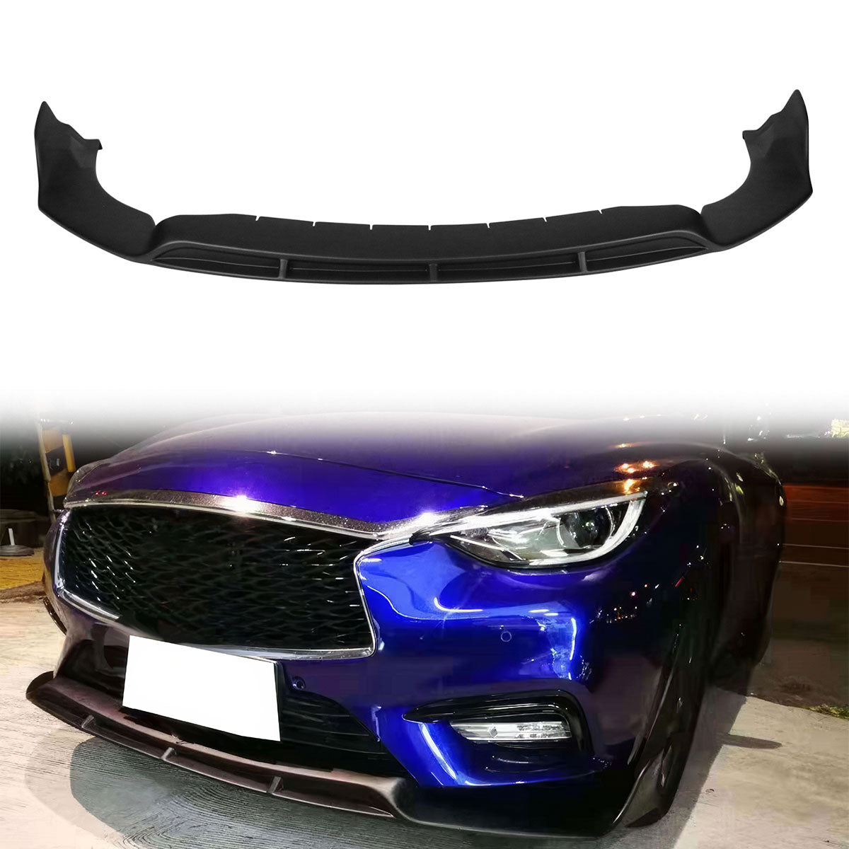 2017-2019 Infiniti QX30 IKON Style Front Bumper Lip Painted PP