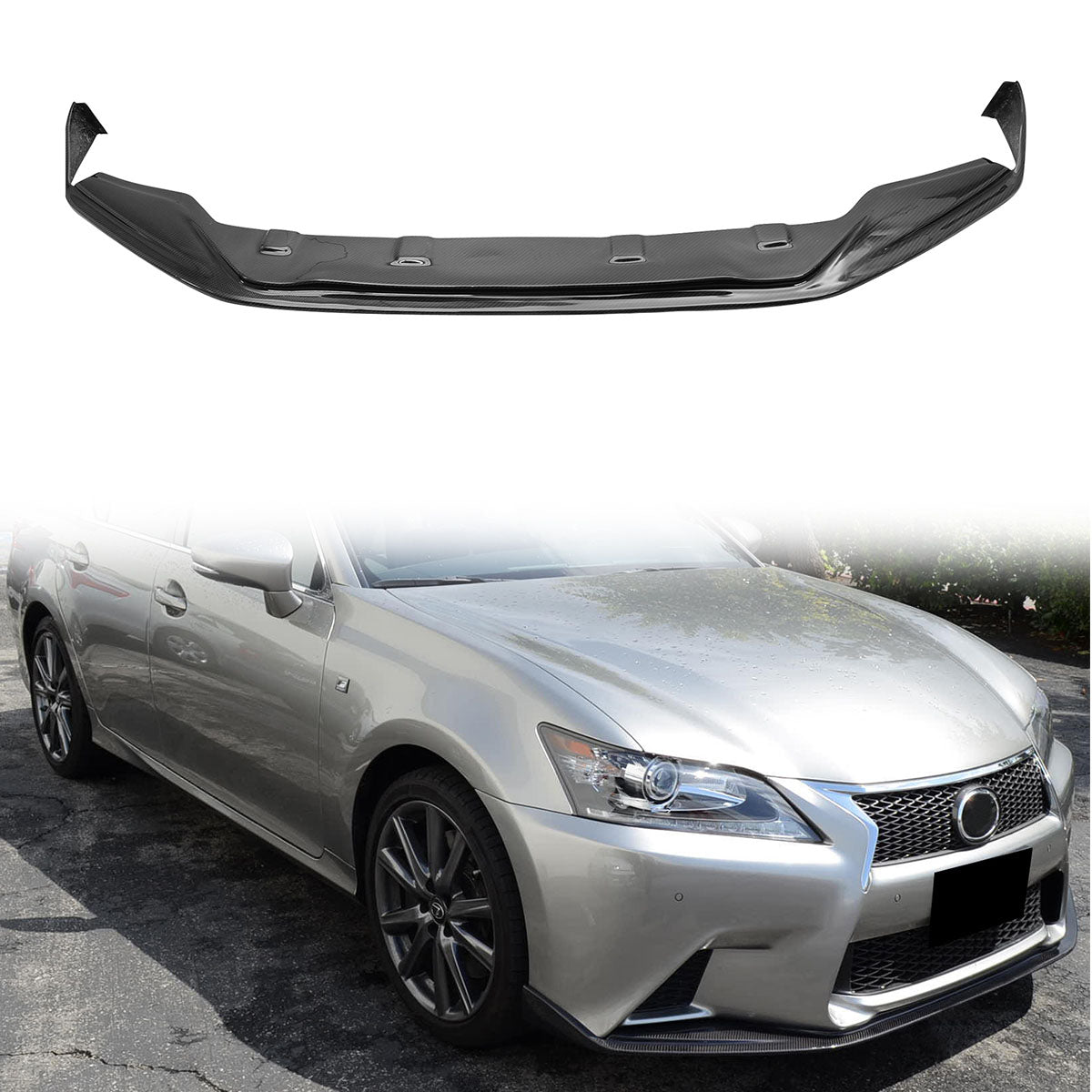 2013-2015 Lexus GS350 450 F Sport SK Front Bumper Lip Carbon Fiber CF
