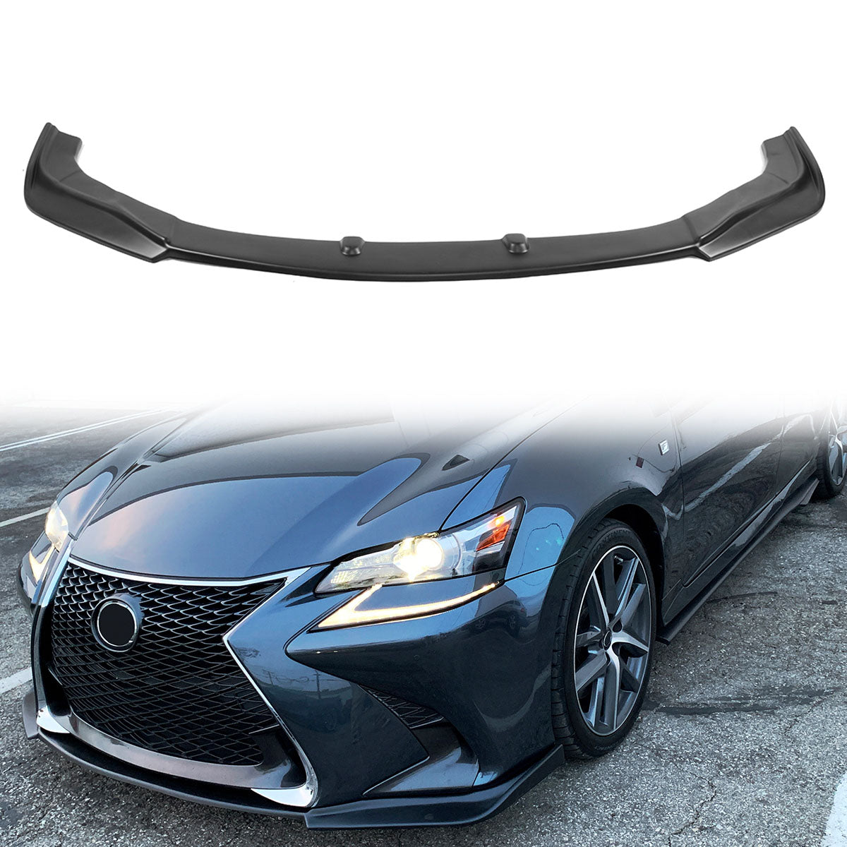 2016-2019 Lexus GS V2 Style Painted Front Bumper Lip Spoiler Painted