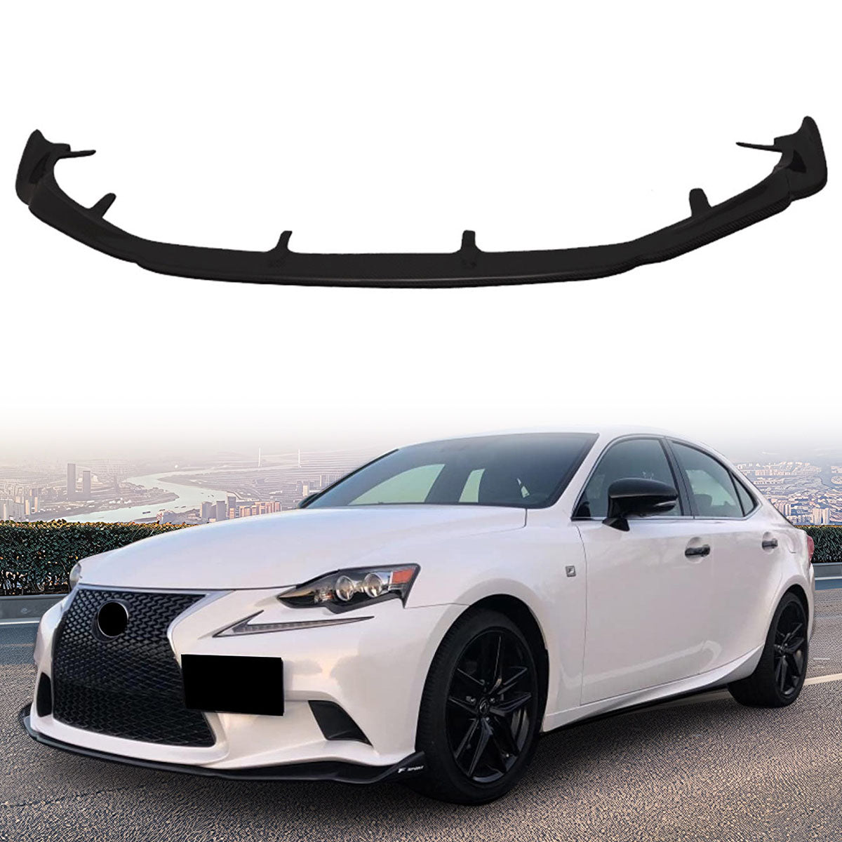 2014-2016 Lexus IS F Sport AG Unpainted Black Front Bumper Lip PU