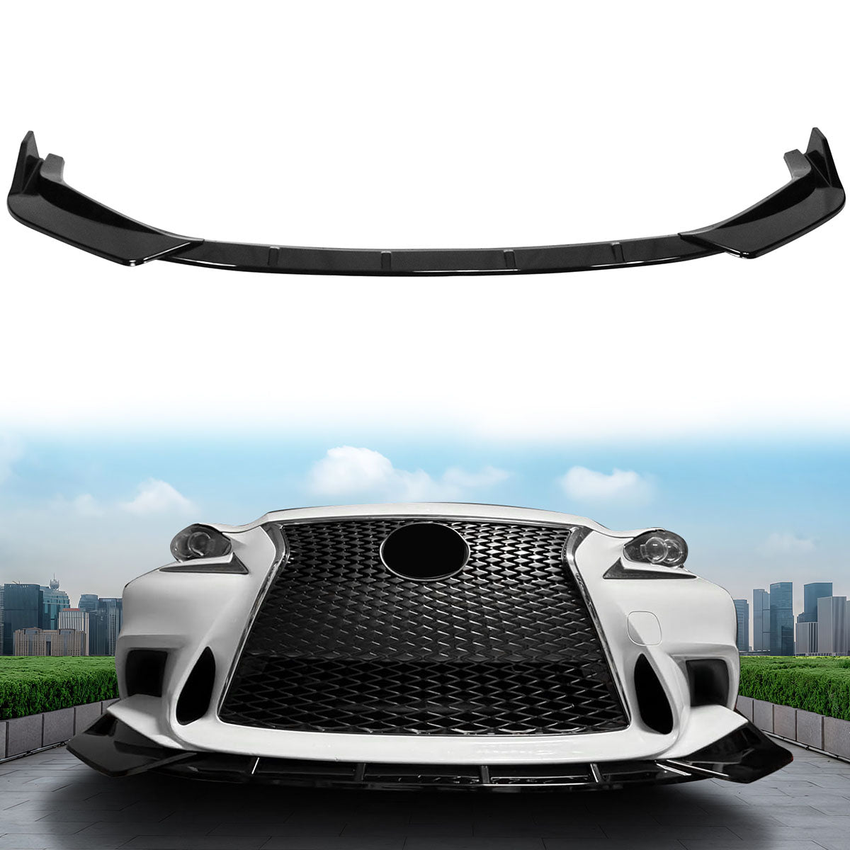 2014-2016 Lexus IS F Sport IKON Style Front Bumper Lip Spoiler 3PCS