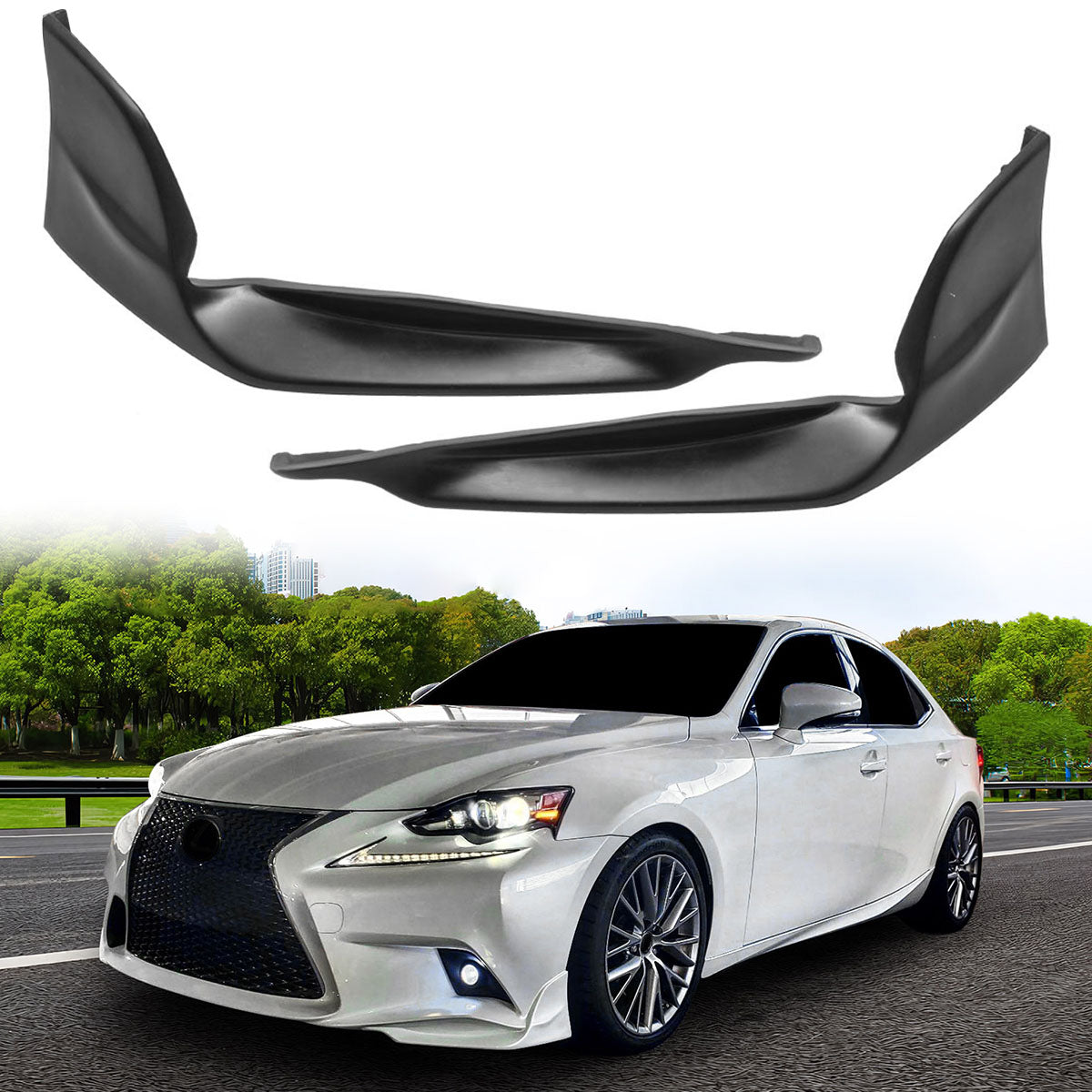 2014-2016 Lexus IS Model TR-D Style Front Bumper Lip Splitters 2PC