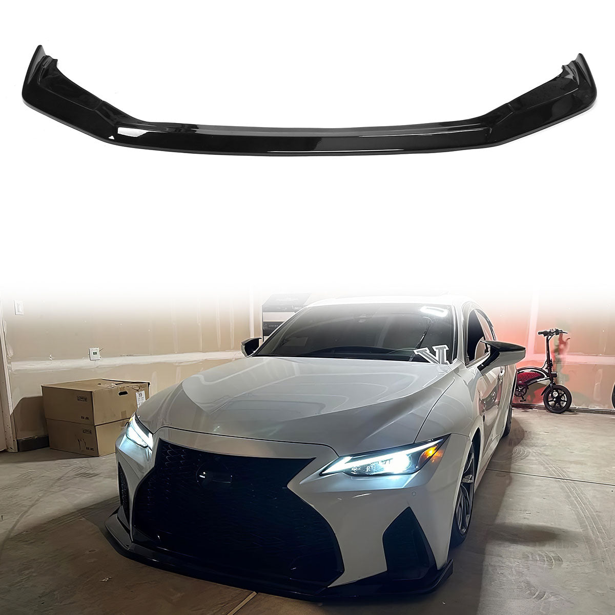 2021-2023 Lexus IS350 F Sport Front Lip Spoiler Black ABS