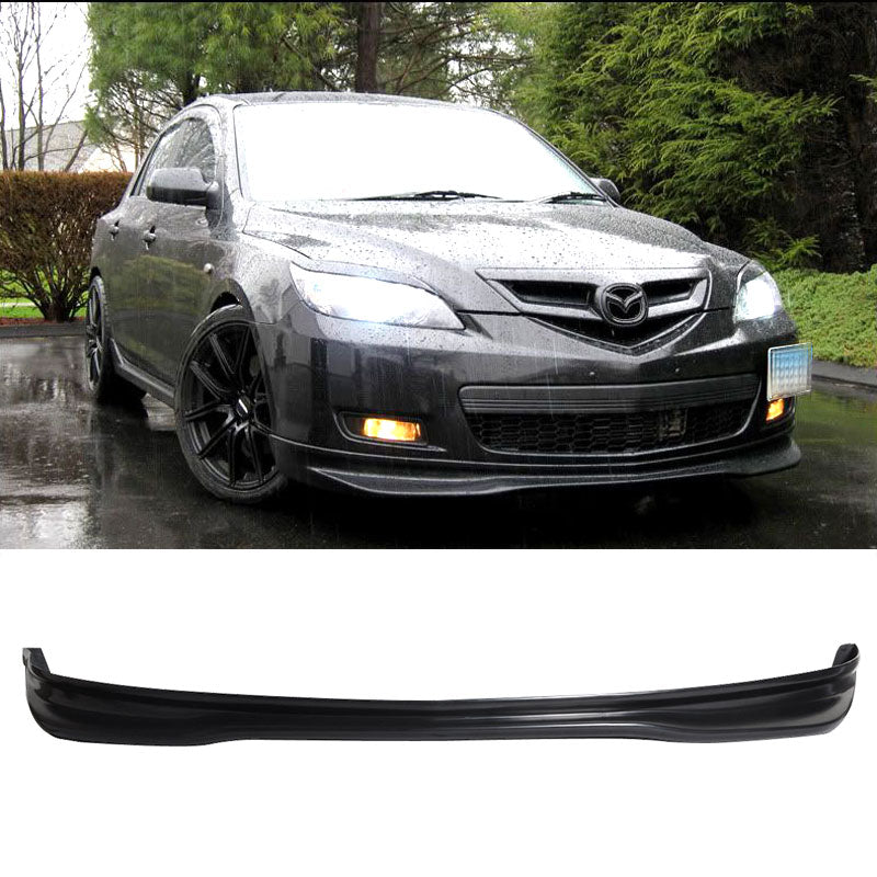 2007-2009 Mazda 3 MS Style Unpainted Black Front Bumper Lip Spoiler PU