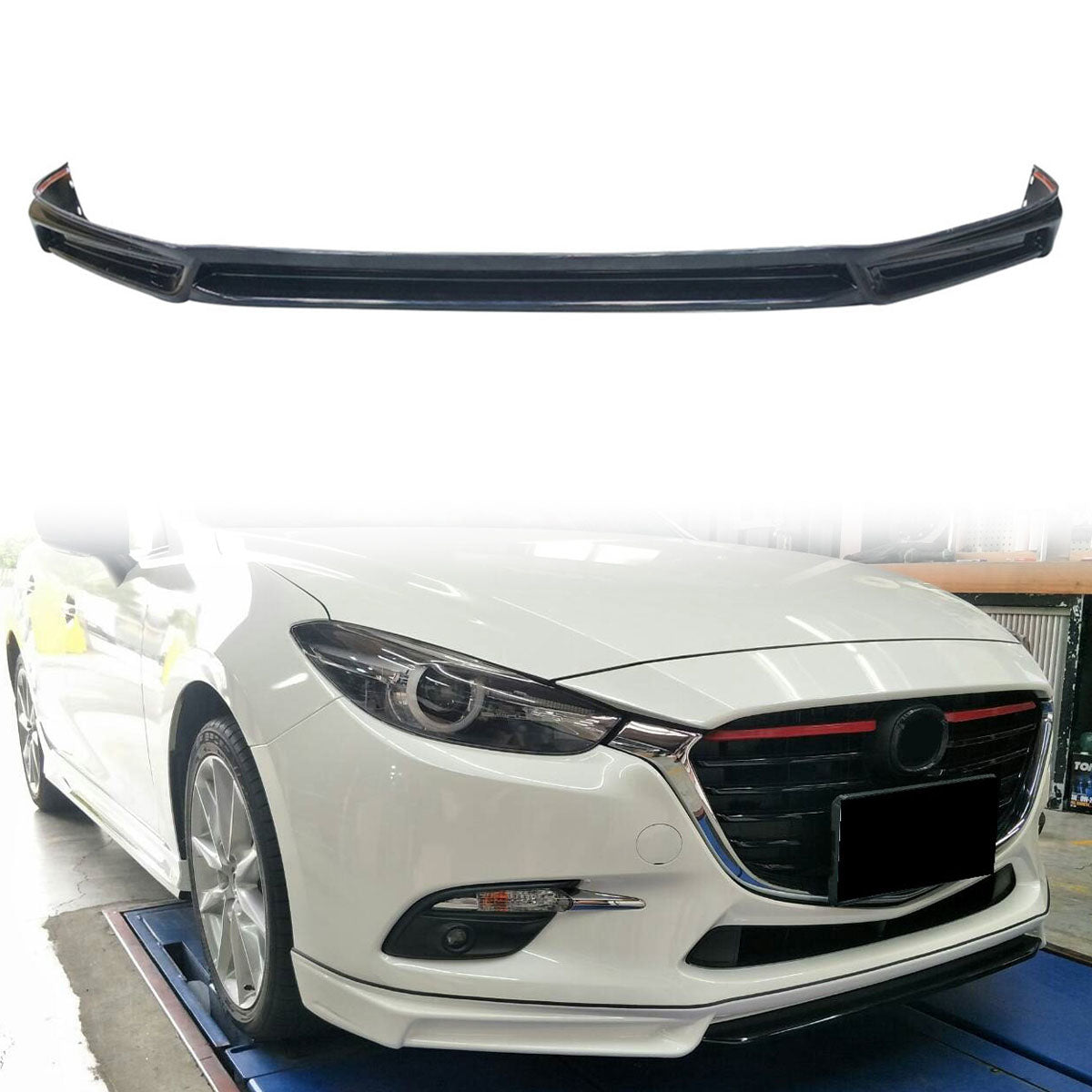 2017-2018 Mazda 3 4Dr 5Dr MK Style Front Bumper Lip Spoiler ABS