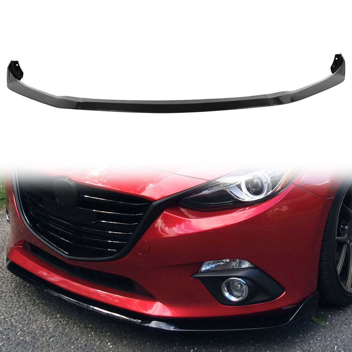 2014-2016 Mazda 3 4Dr 5Dr Mazdaspeed Style Front Bumper Lip Spoiler