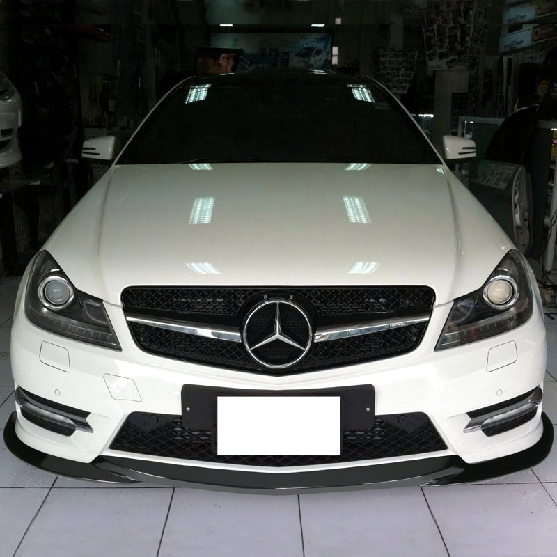 2012-2014 Benz W204 C Class GH Style Gloss Black Front Bumper Lip ABS