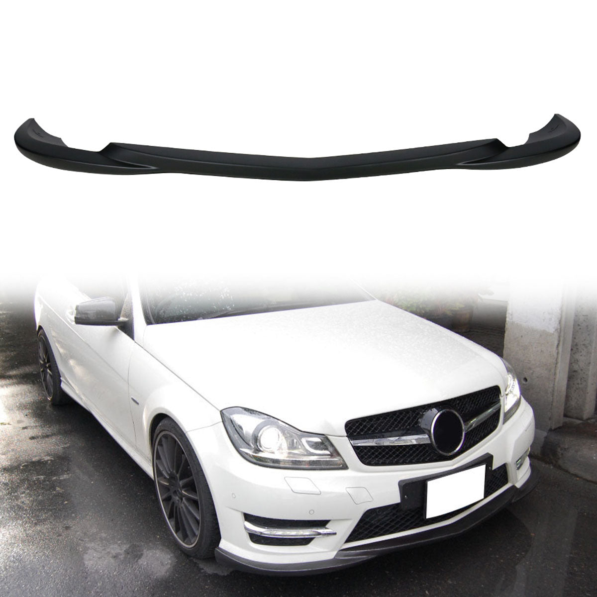 2012-2014 Benz W204 C Class GH Style Matte Black Front Bumper Lip ABS
