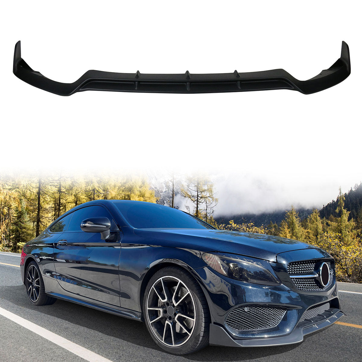 2015-2018 Benz W205 C-Class AMG B Front Lip PP