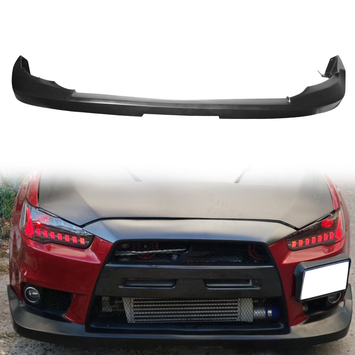 2008-2015 Mitsubishi Lancer EVO X JDM Style Front Bumper Lip PU