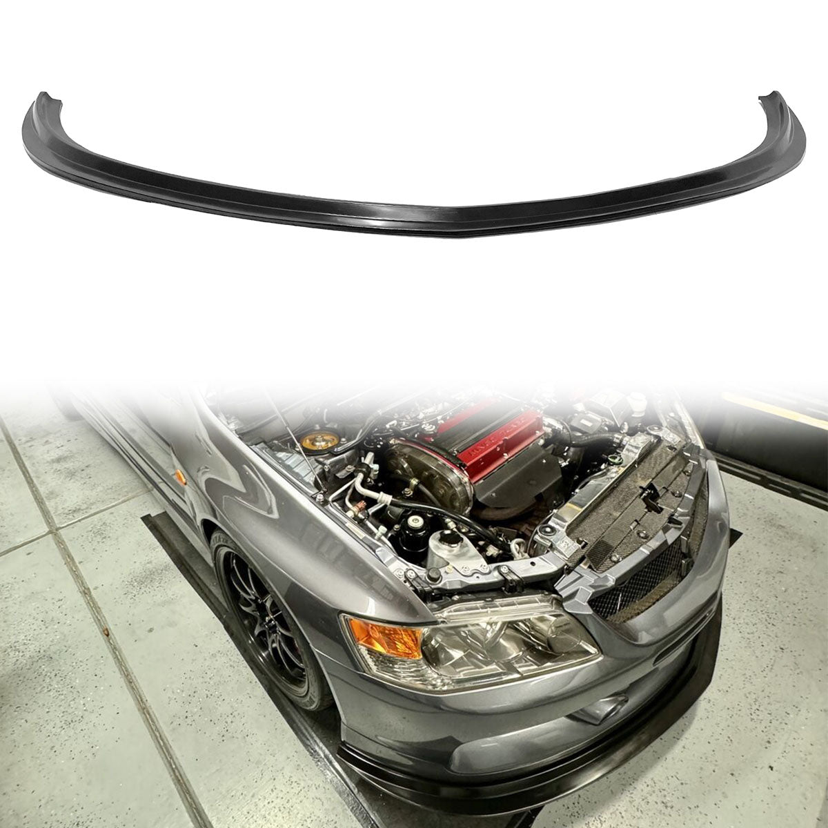 2006-2007 Mitsubishi Lancer Evo MDA Style PU Front Lip Bumper Guard