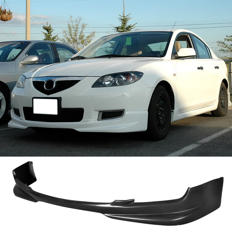 2007-2009 Mazda 3 N1 Style Unpainted Black Front Bumper Lip PU