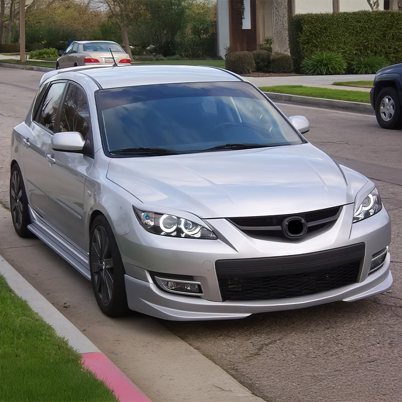 2007-2009 Mazda 3 N1 Style Unpainted Black Front Bumper Lip PU