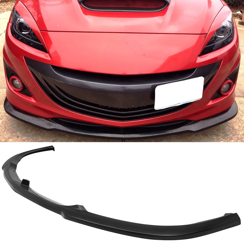 2010-2013 Mazda 3 Sport Style Unpainted Black Front Bumper Lip PU