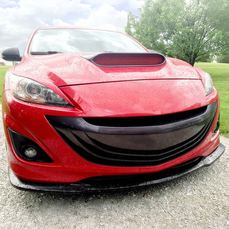 2010-2013 Mazda 3 Sport Style Unpainted Black Front Bumper Lip PU