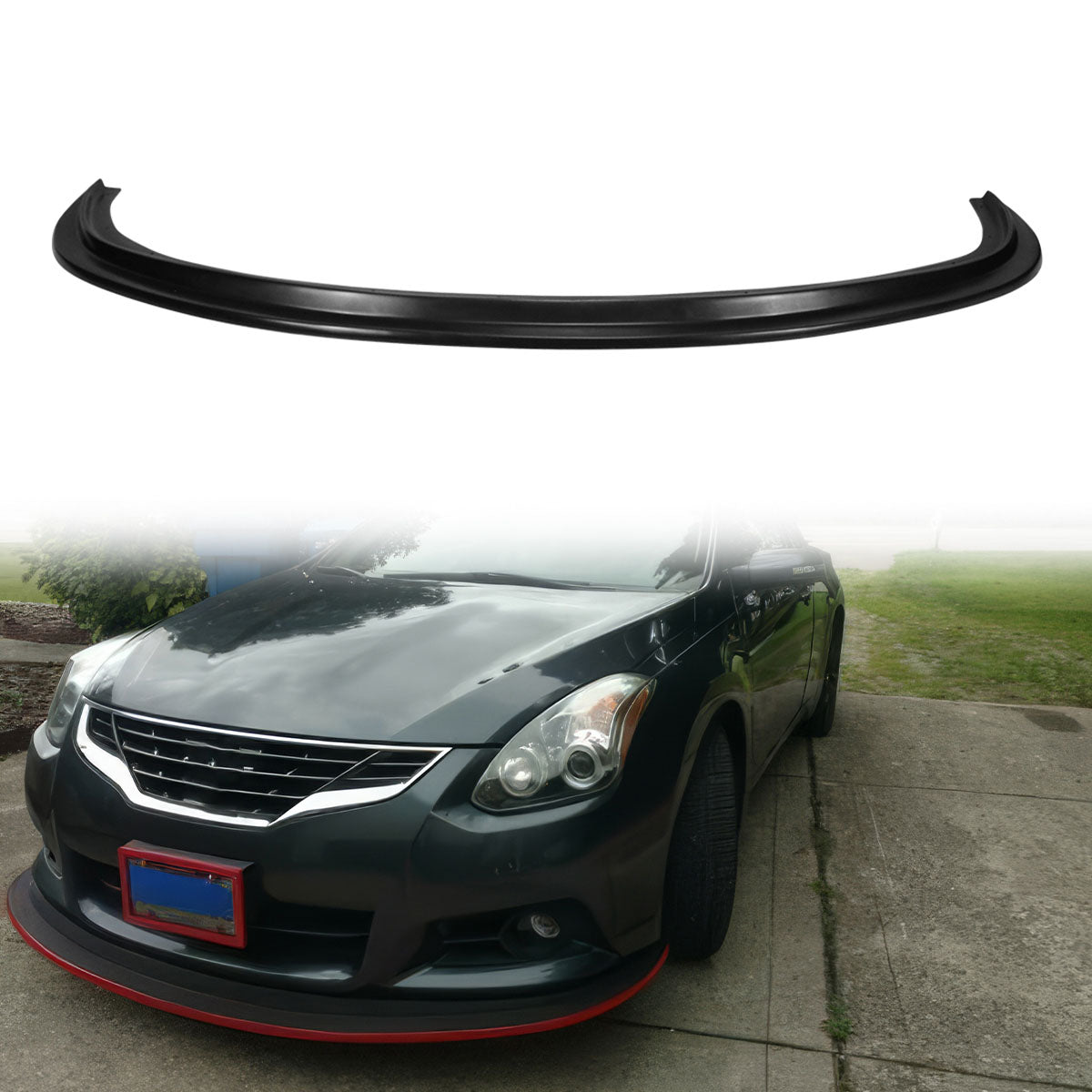 2010-2013 Nissan Altima MDA Style Unpainted Black Front Bumper Lip PU