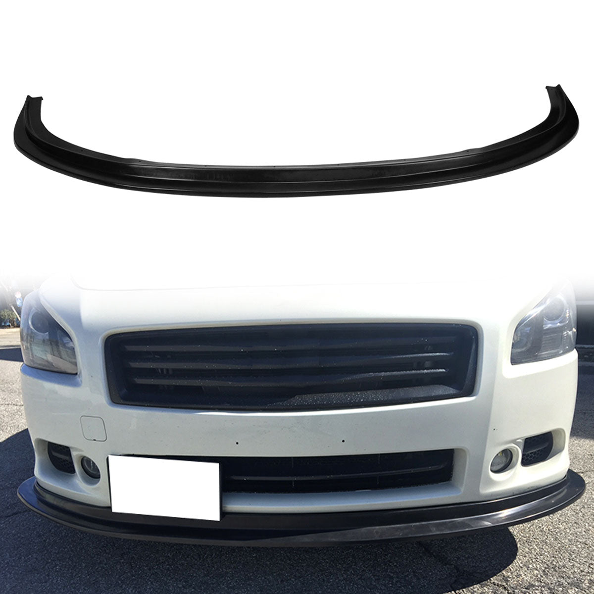 2009-2015 Nissan Maxima MDA Style Unpainted Black Front Bumper Lip PU