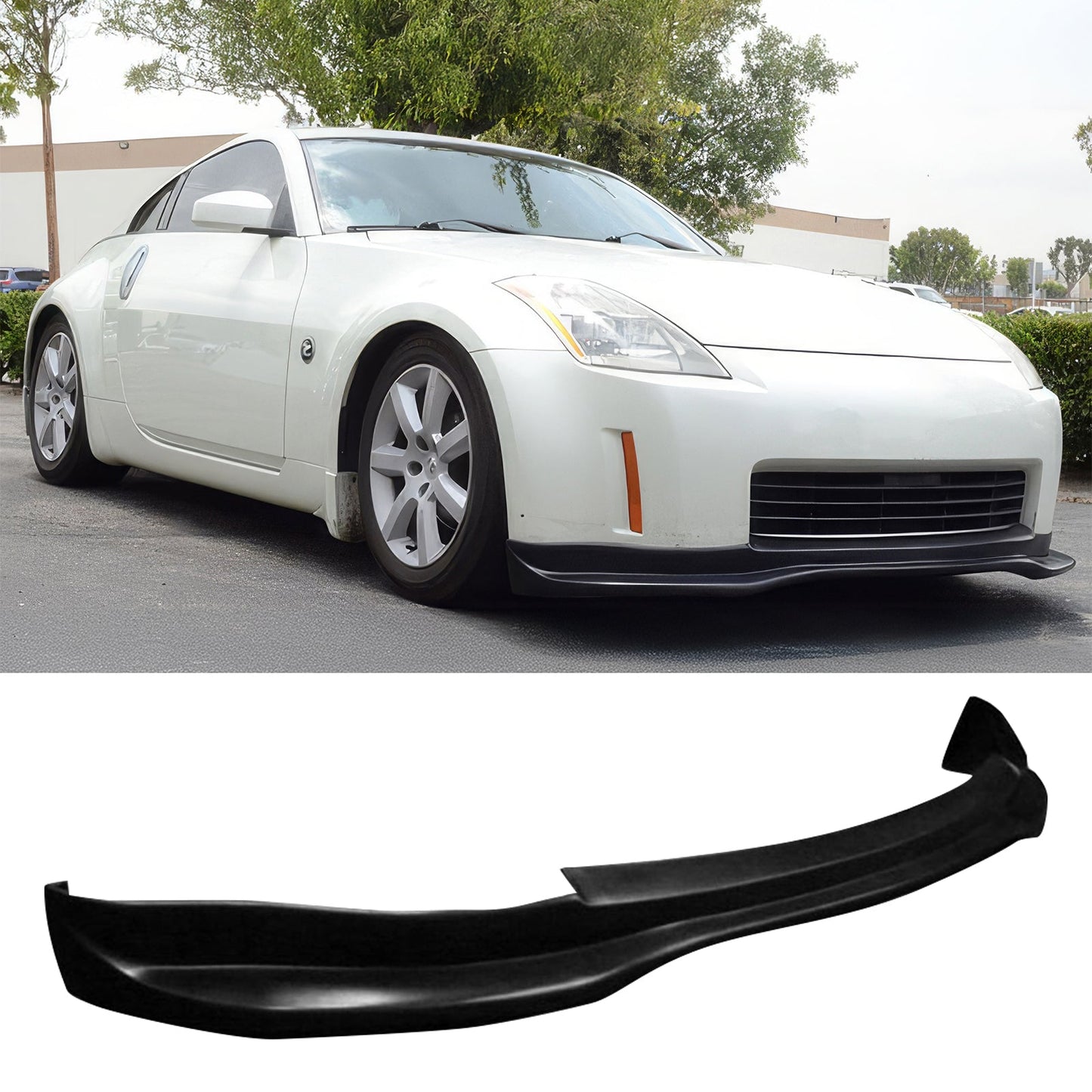 2006-2009 Nissan 350Z GT Style Unpainted Black Front Bumper Lip PU