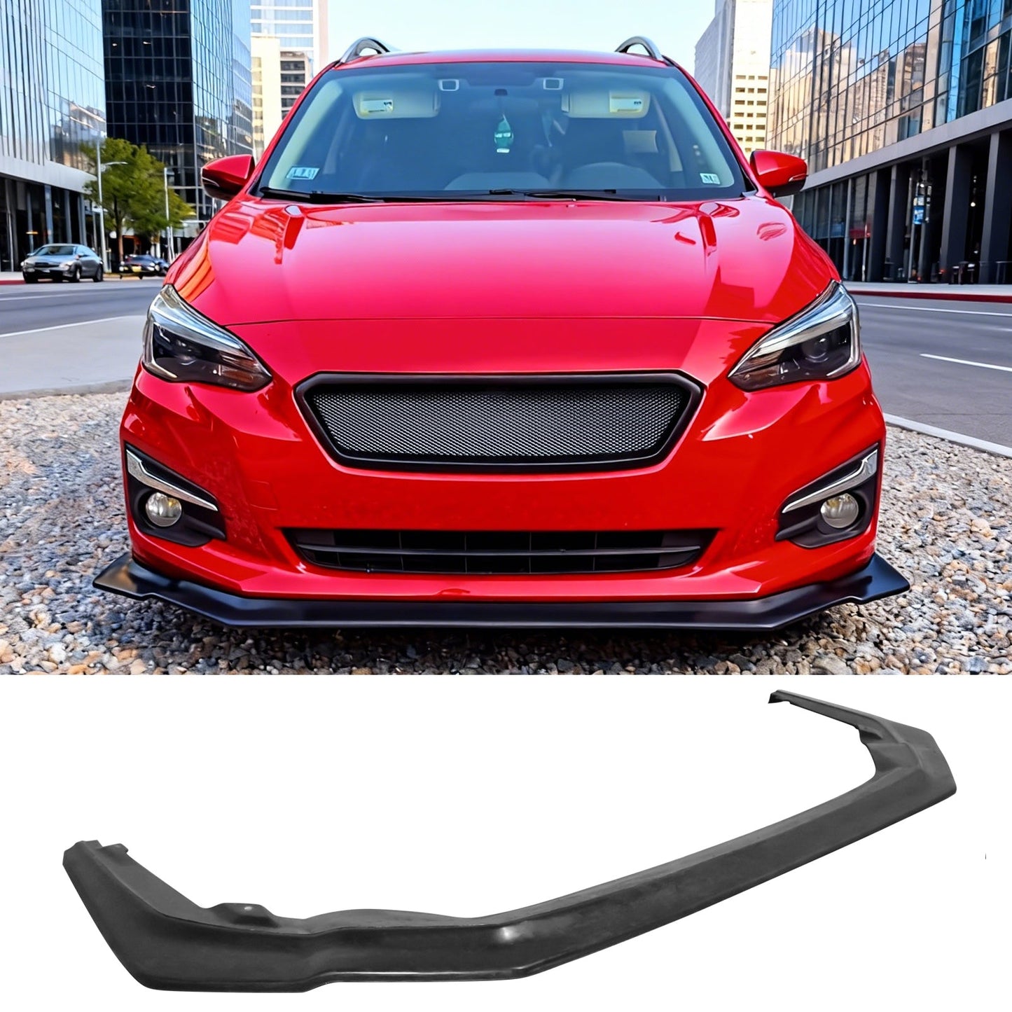 2017-2019 Subaru Impreza IKON Style Unpainted Front Bumper Lip PU