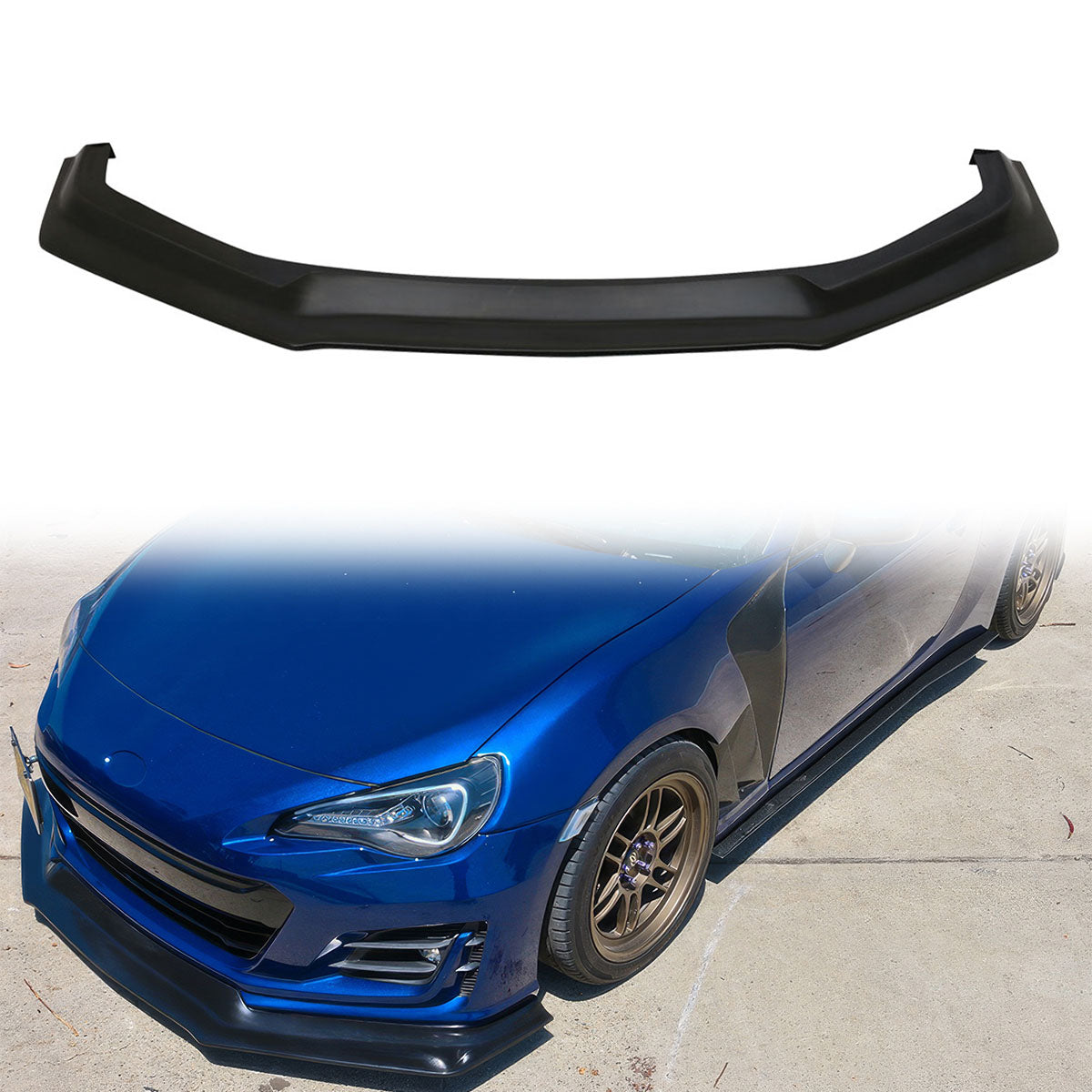 2017-2020 Subaru BRZ IKON Style Unpainted Black Front Bumper Lip PU