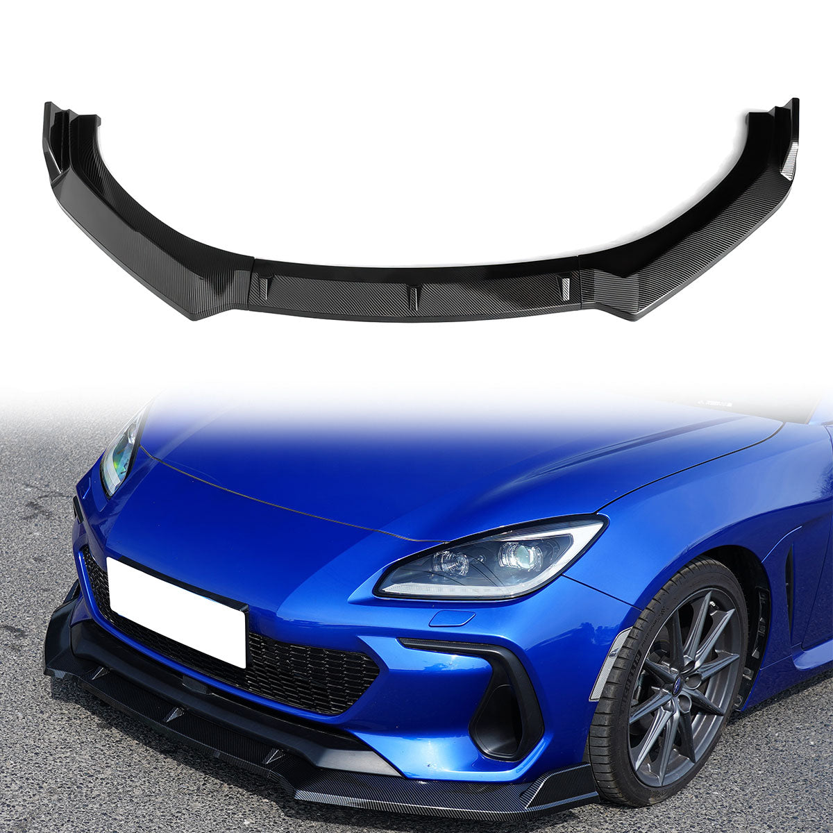 2022-2025 Subaru BRZ JDM 2 Carbon Fiber Print 3PCS Front Bumper Lip PP