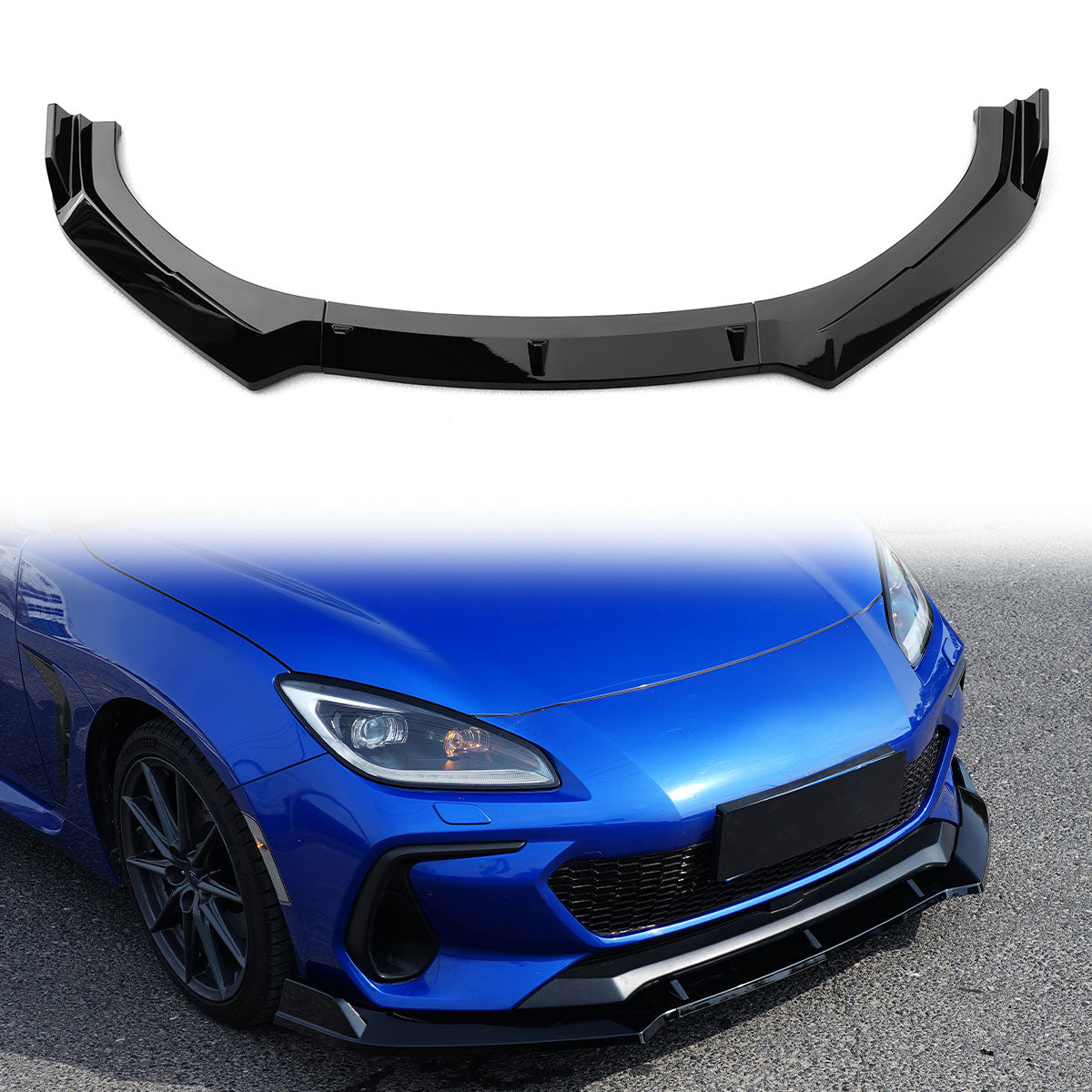 2022-2025 Subaru BRZ JDM 2 Style Gloss Black 3PCS Front Bumper Lip PP