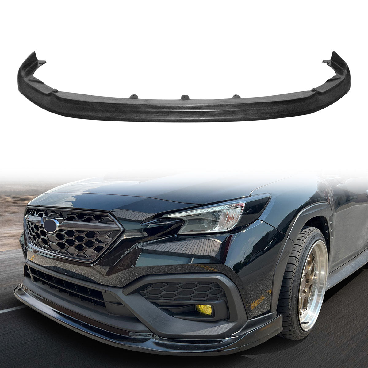 2022-2025 Subaru WRX CS Style Unpainted Black Front Bumper Lip PU