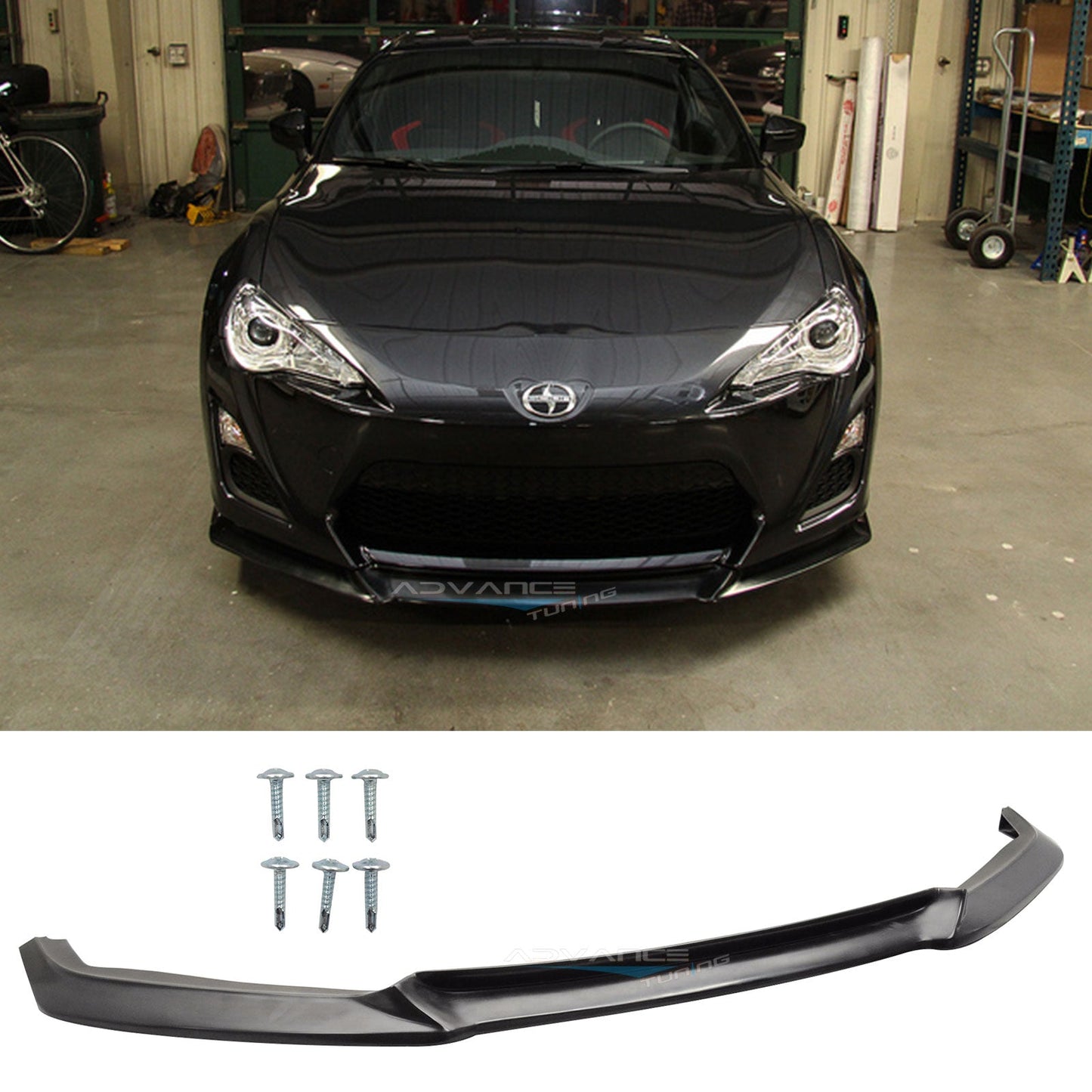 2013-2016 Scion FRS GT Style Unpainted Black Front Bumper Lip PU