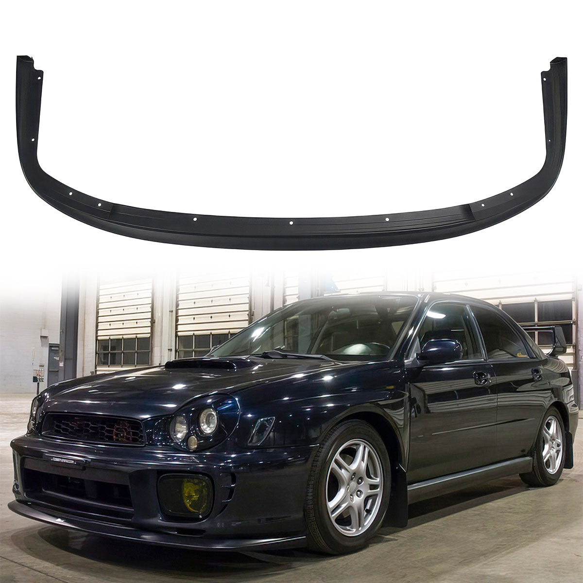 2002-2003 Subaru Impreza WRX Sedan OE Matte Black Front Bumper Lip PP