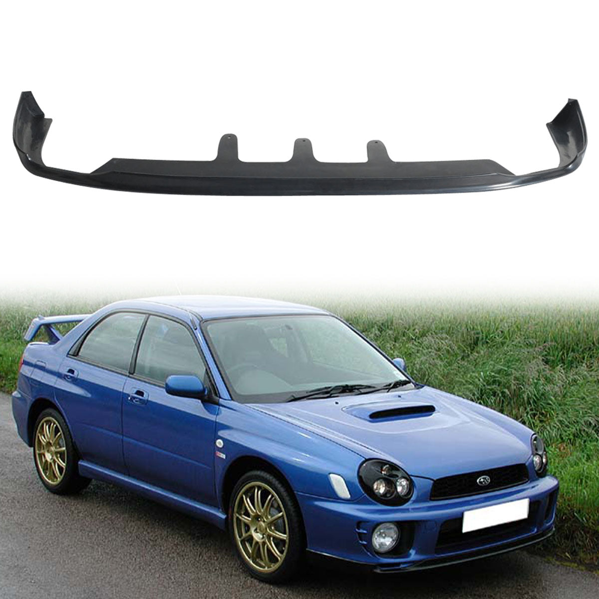 2002-2003 Subaru Impreza WRX Sedan P-D Style Black Front Bumper Lip PU