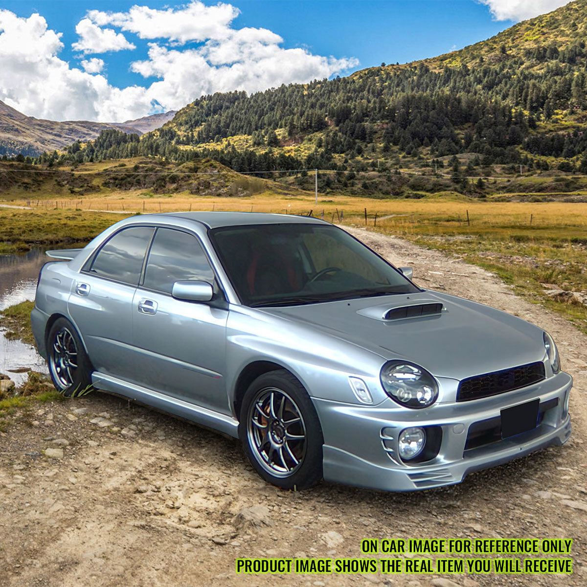 2002-2003 Subaru Impreza V2 Style Front Bumper Lip PU Unpainted Black