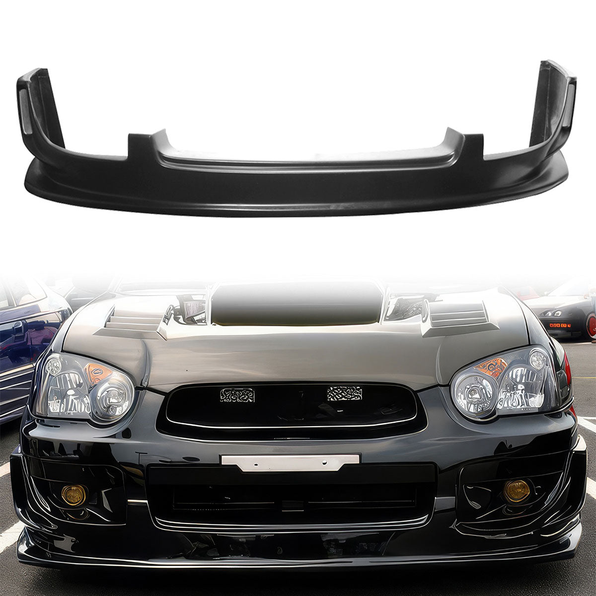 2004-2005 Subaru Impreza WRX DS Unpainted Black Front Bumper Lip PU