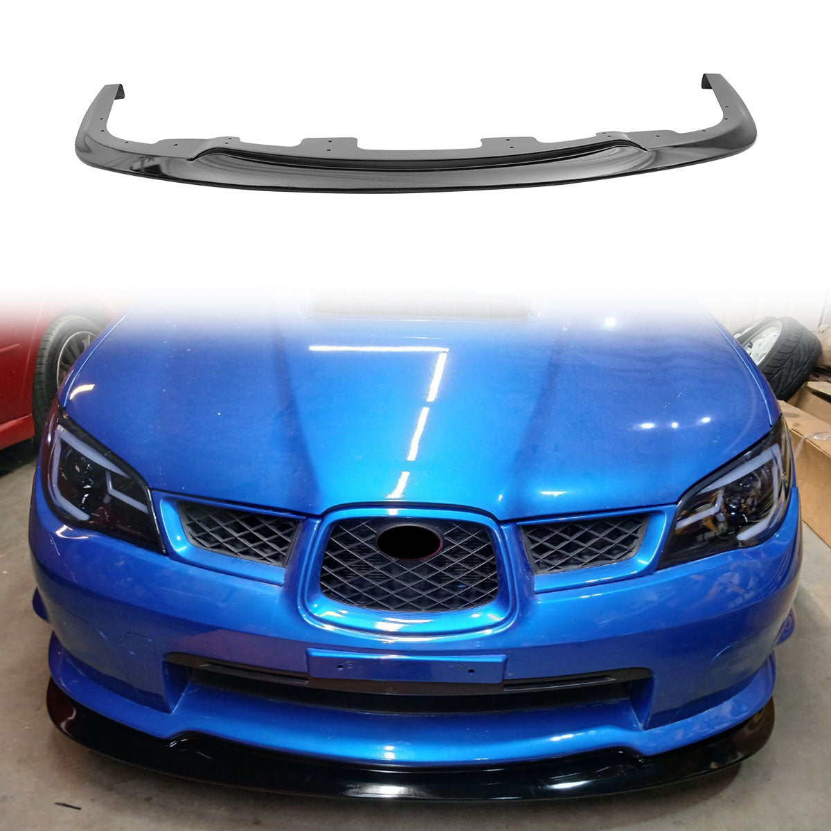 2006-2007 Subaru Impreza WRX STI Glossy Black Front Bumper Lip PP
