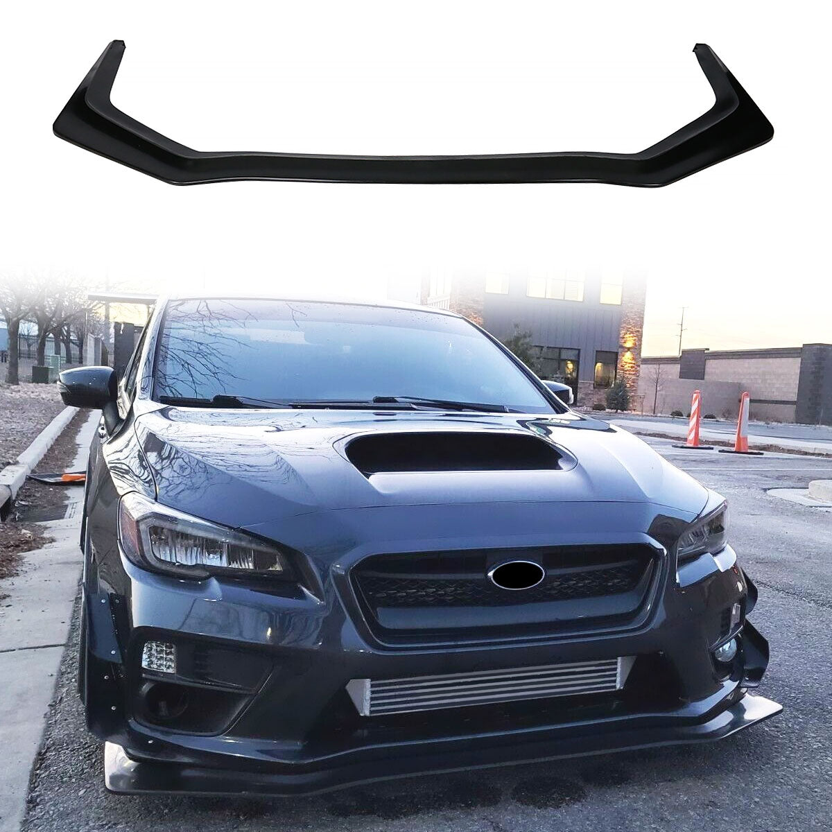 2015-2017 Subaru WRX STI IKON V6 Style Unpainted Front Bumper Lip PU