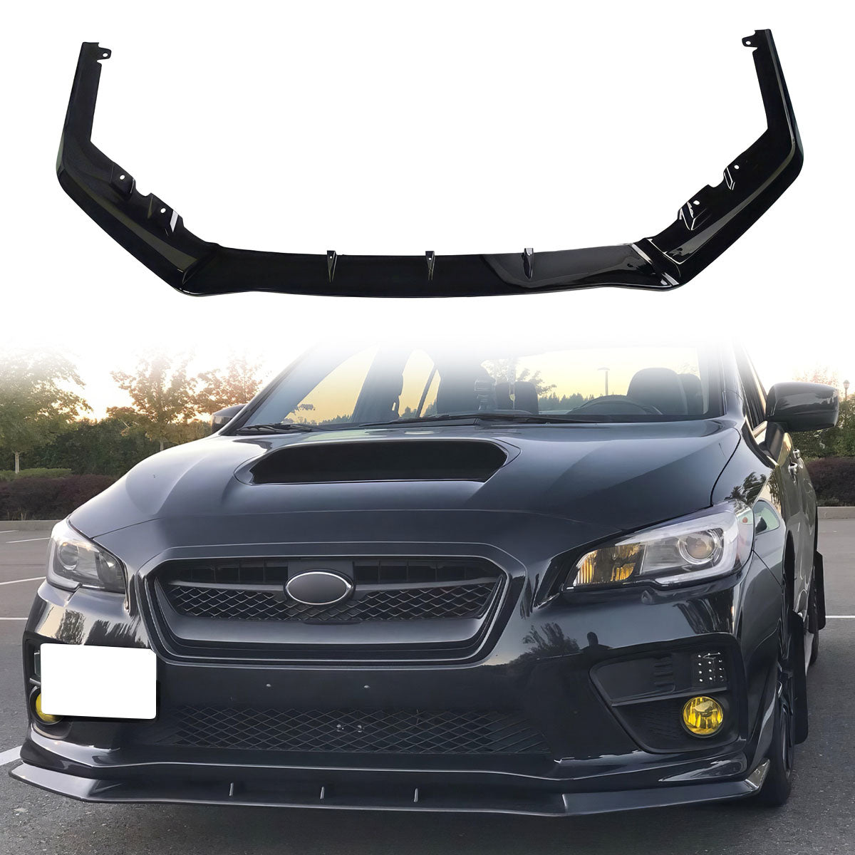 2015-2017 Subaru WRX STI MPX Style Gloss Black Front Bumper Lip PP 3PC